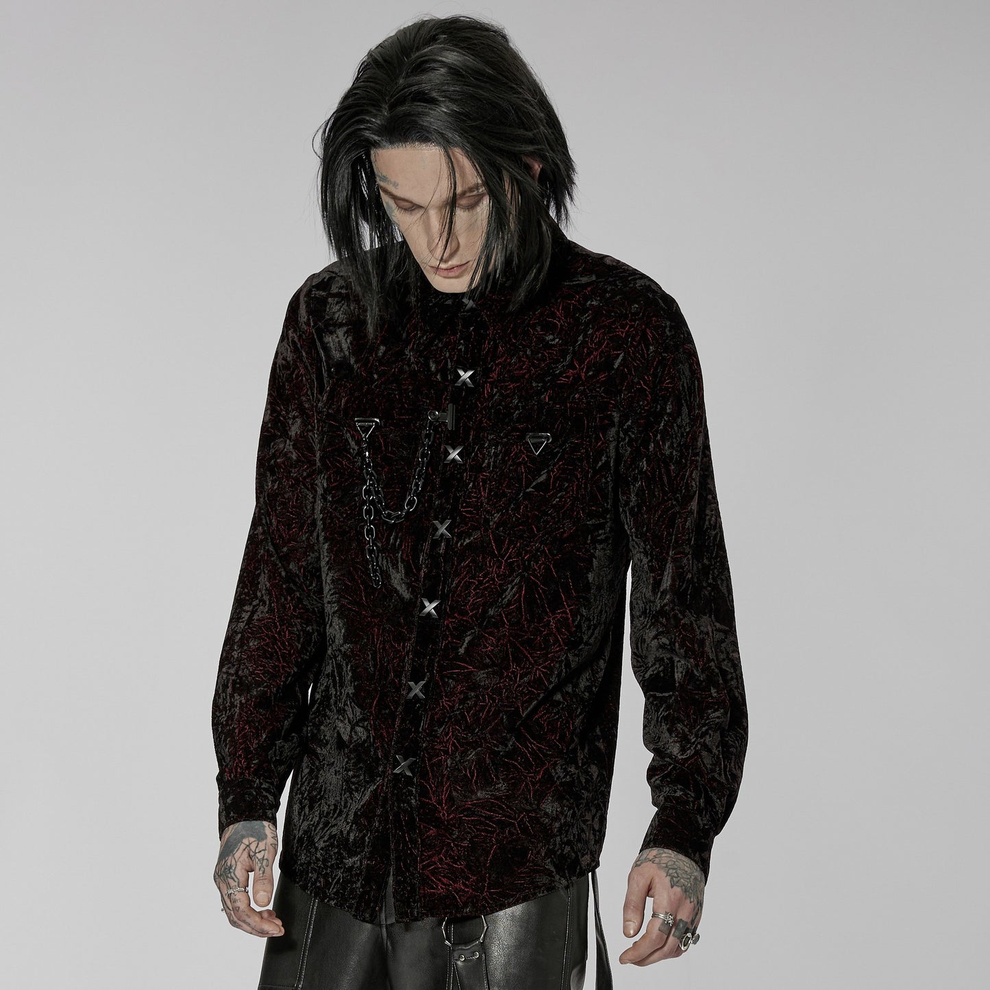 Crushed Shirt Black - Red