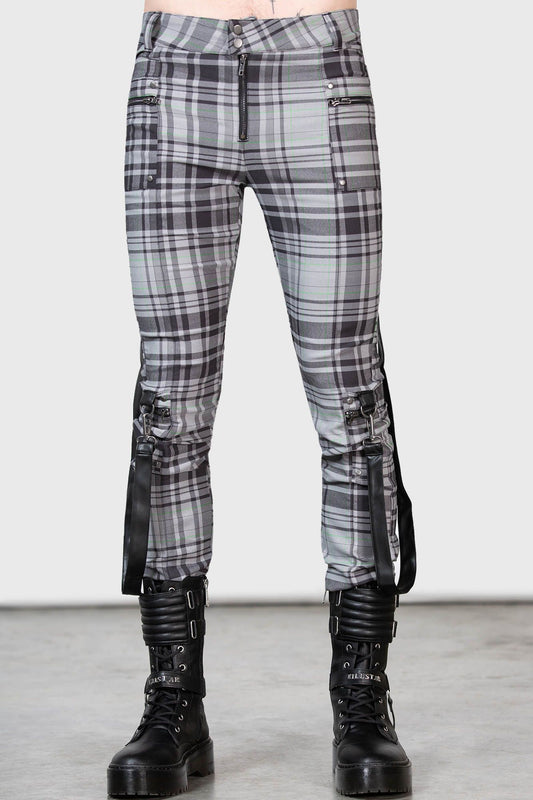 Office Riot Strappy Trousers Tartan