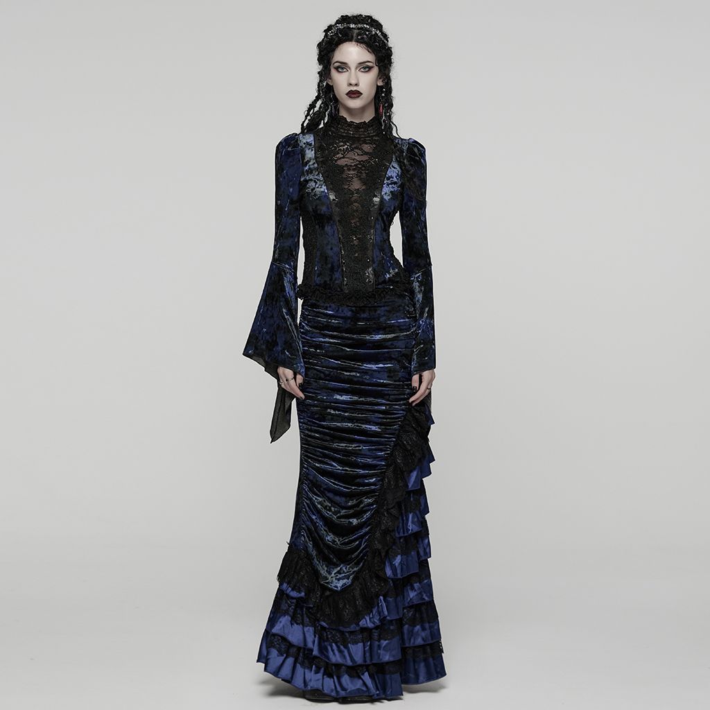 Broken Promise Top Blauw - Zwart