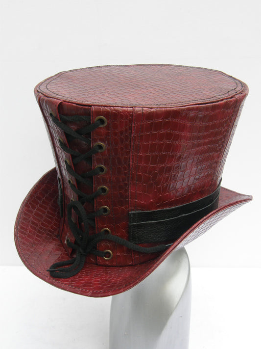 Top Hat Red Snakeskin