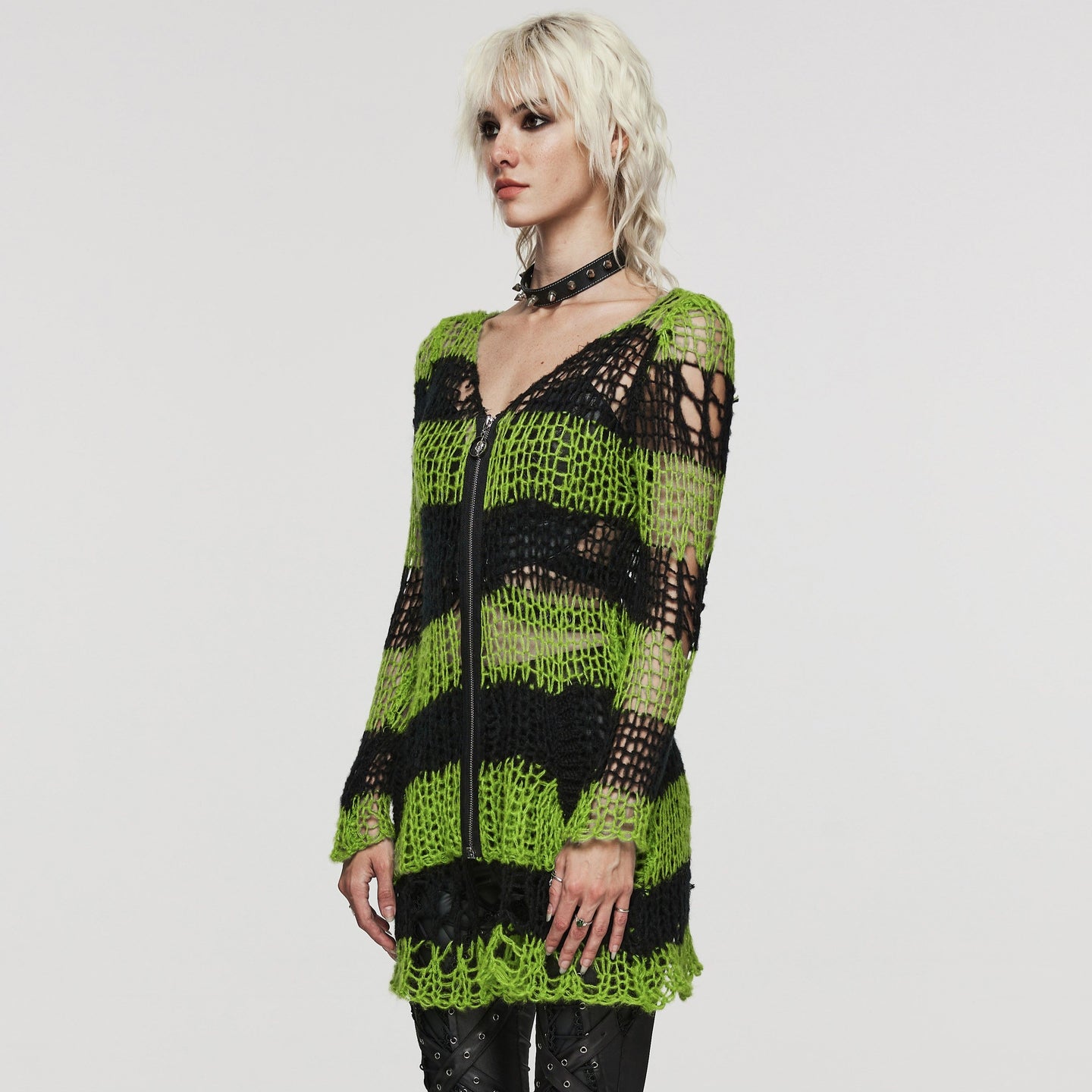 Viral Cardigan Black - Green