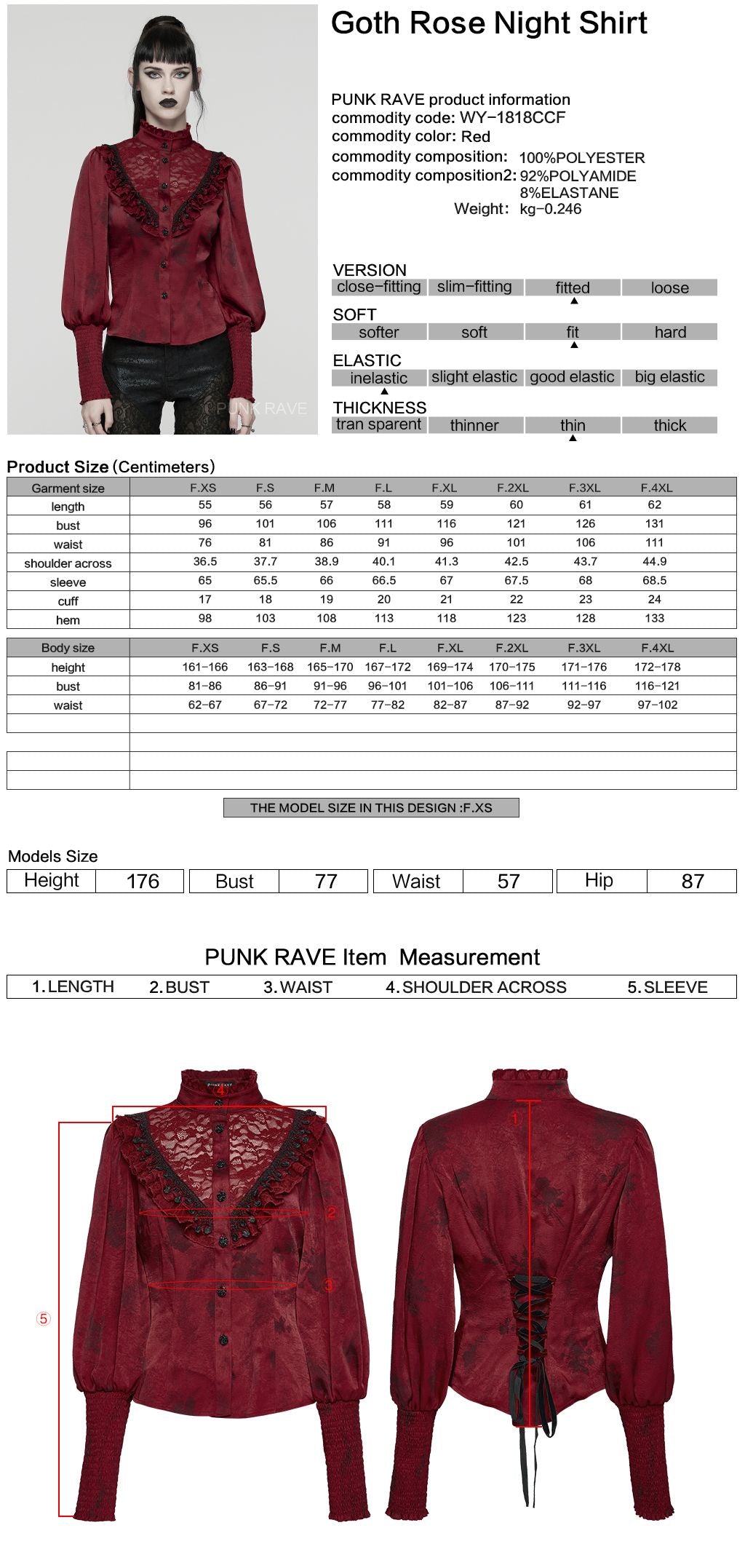 Punk Rave Proud Blouse Rood