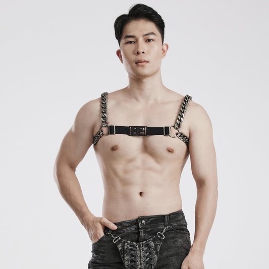Punk Rave Claim Chain Harness Gunmetal