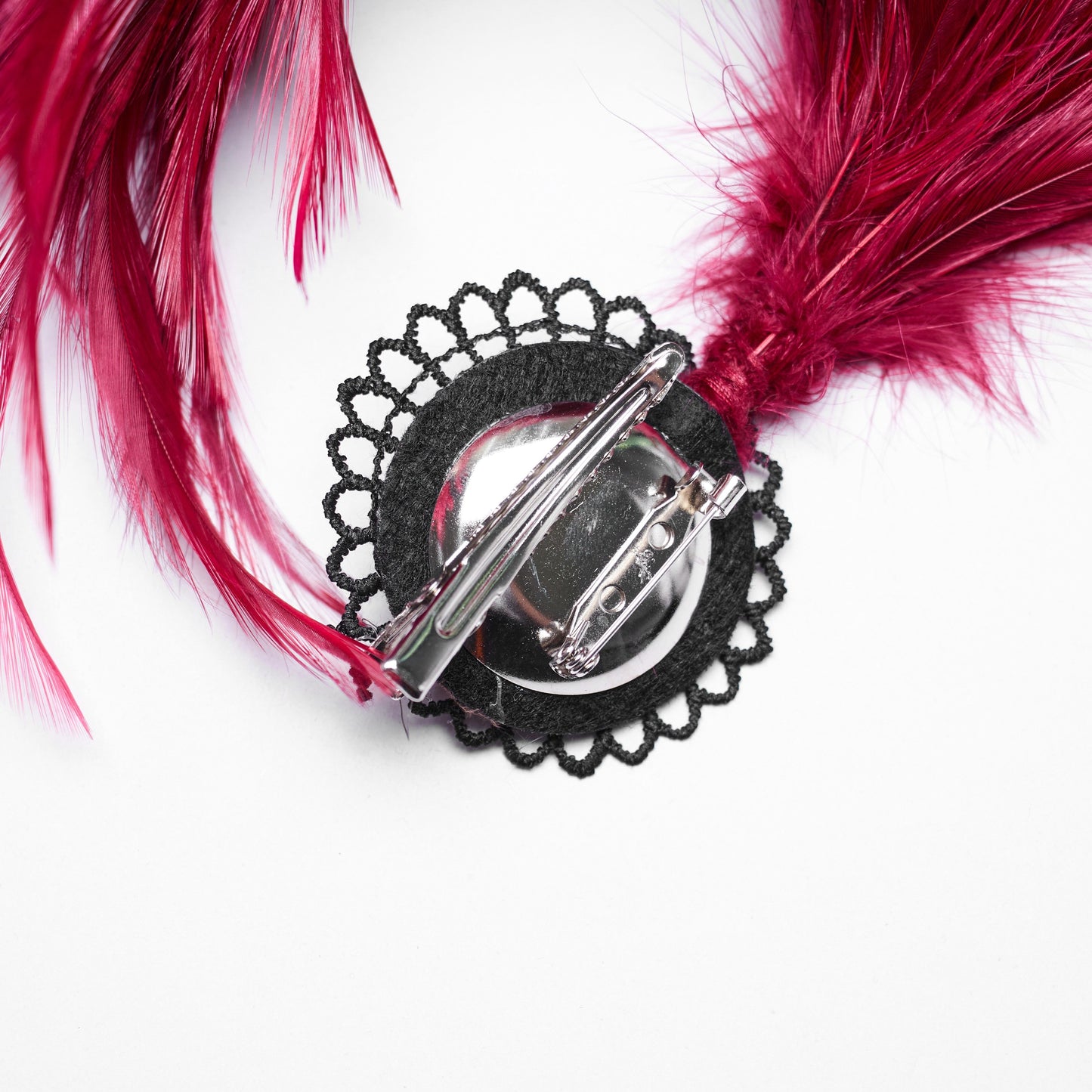 Decadent Fascinator Red - Black