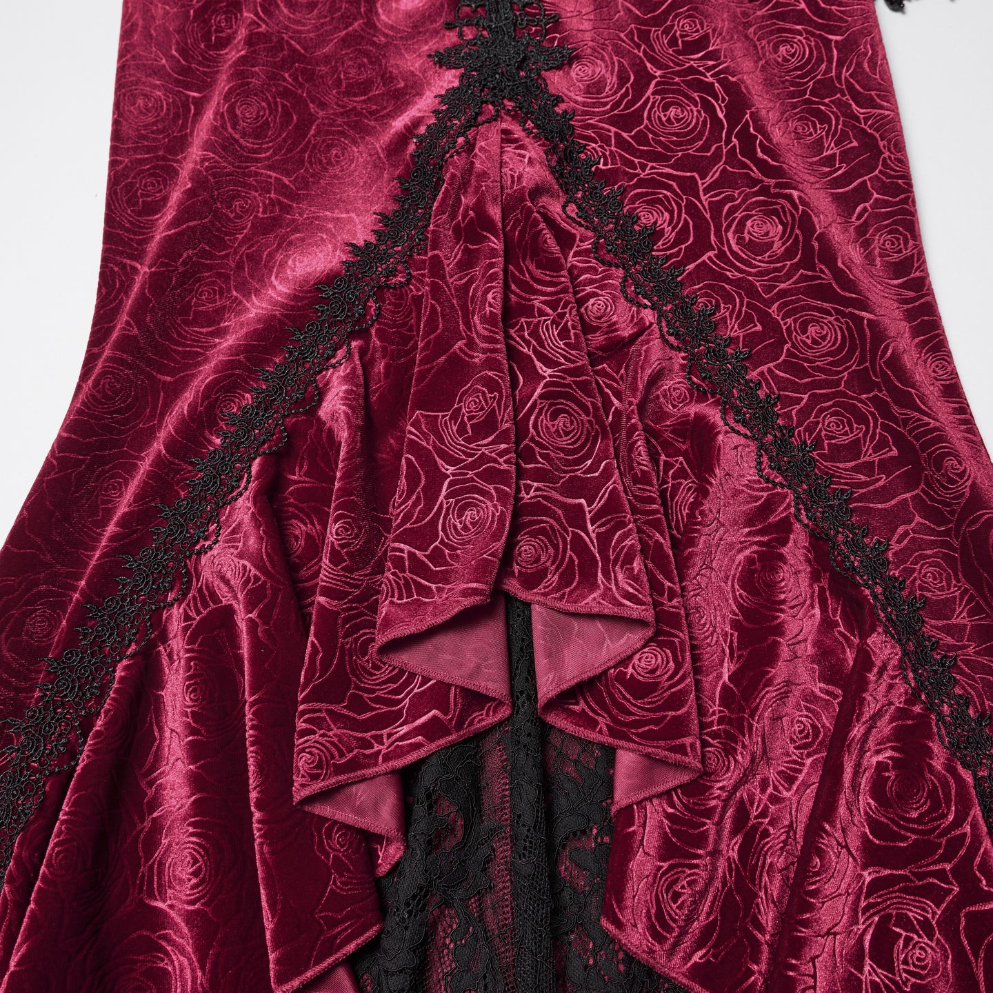 Empress Maxi Rok Rood - Zwart