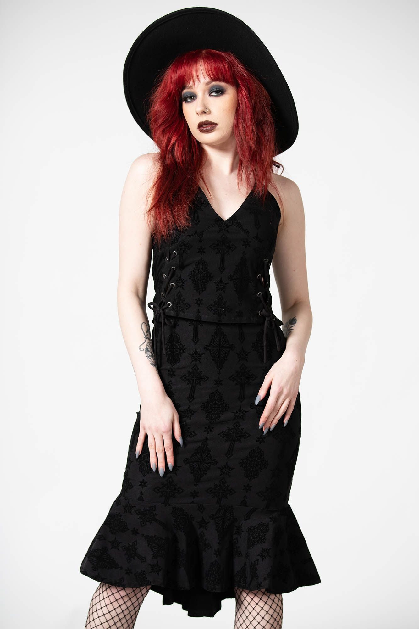 Killstar Aria Flocked Halter Top