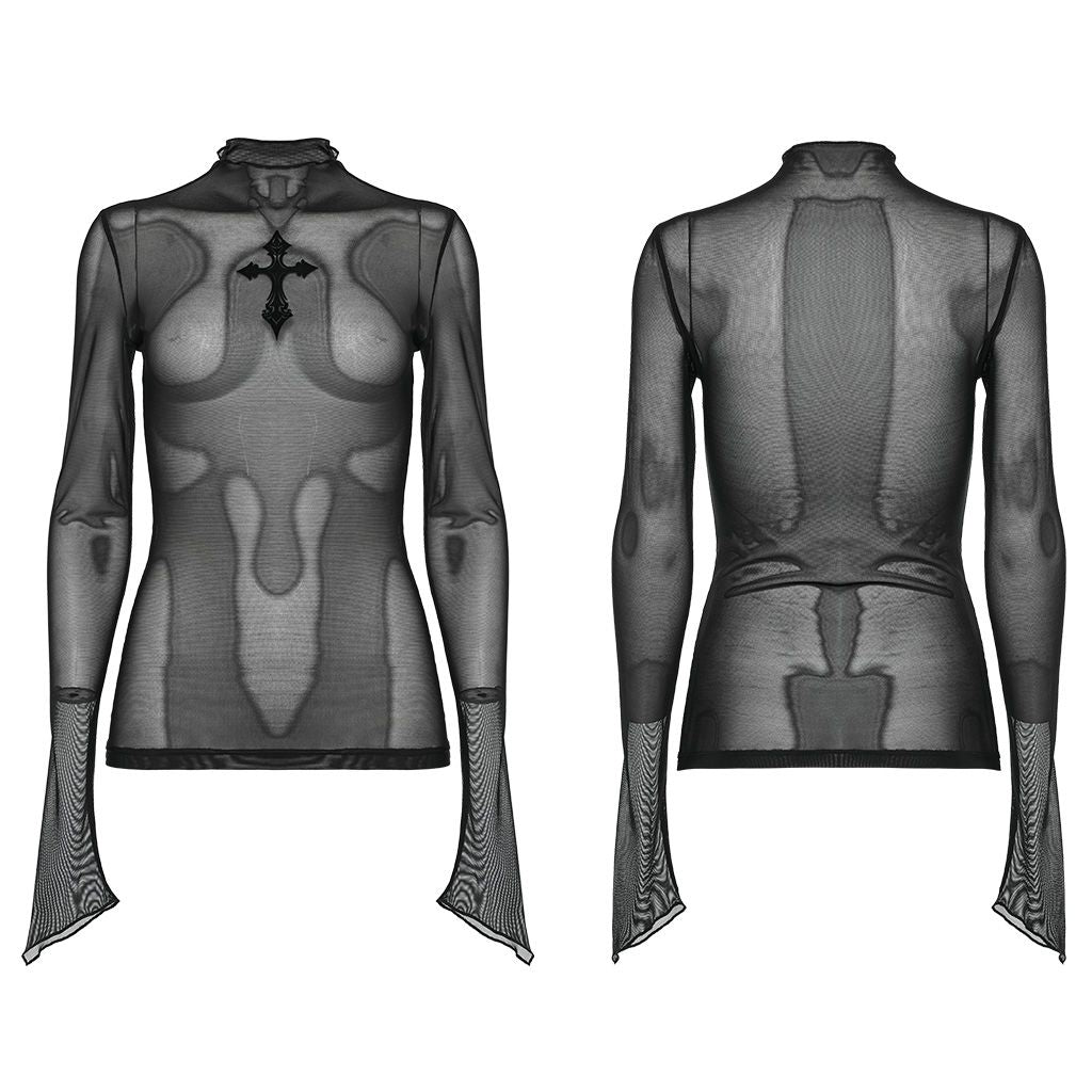 Black Cross Mesh Top II