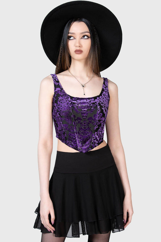 Killstar Snarl Corset Top Purple