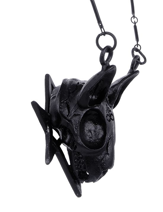 Cat Skull Black Necklace