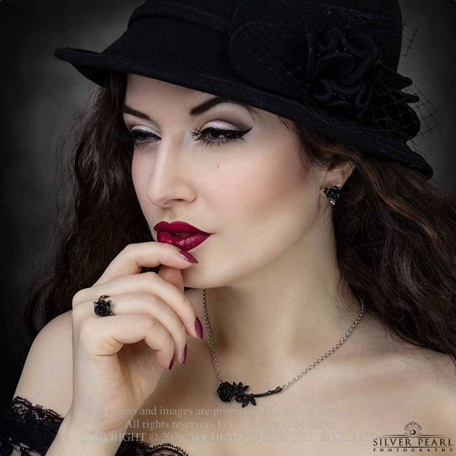 Black Rose Enigma Hanger - Halsketting