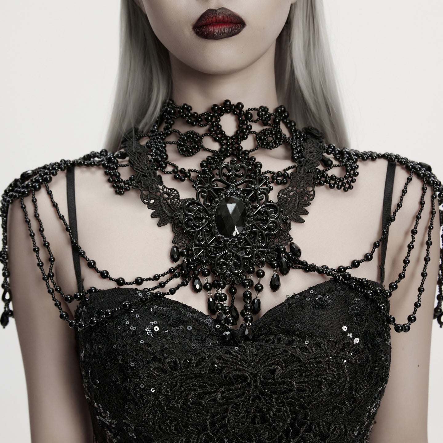 Beads & Roses Choker Shoulder Piece