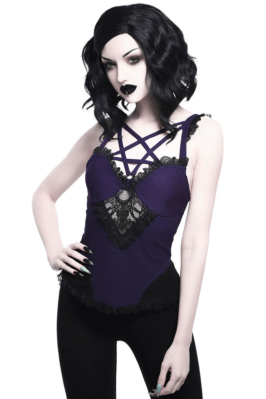 Killstar Lydia Harness Top Plum