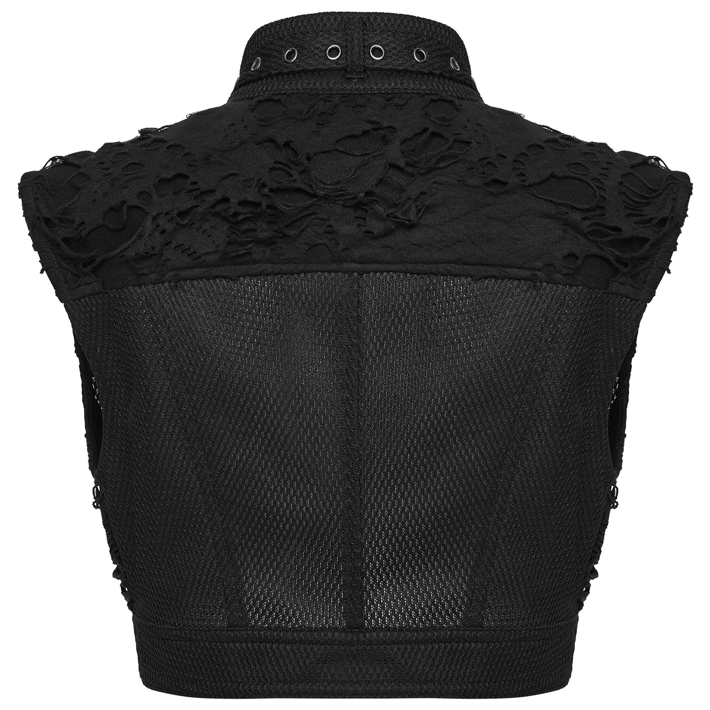 Punk Rave Electric Noir Crop Vest