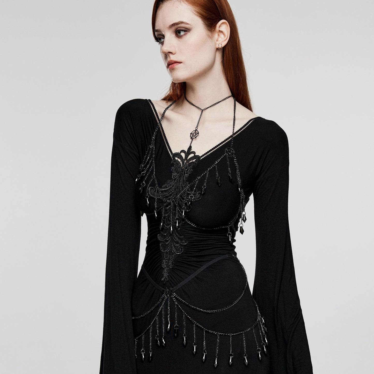 Black Tears Chain Harness Set