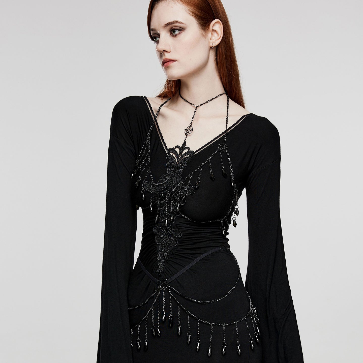 Black Tears Chain Harness Set