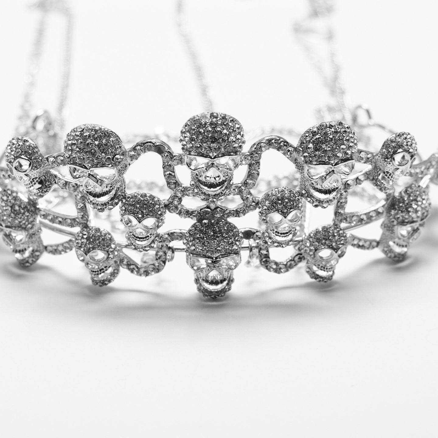 Skulls Tiara Crown Silver