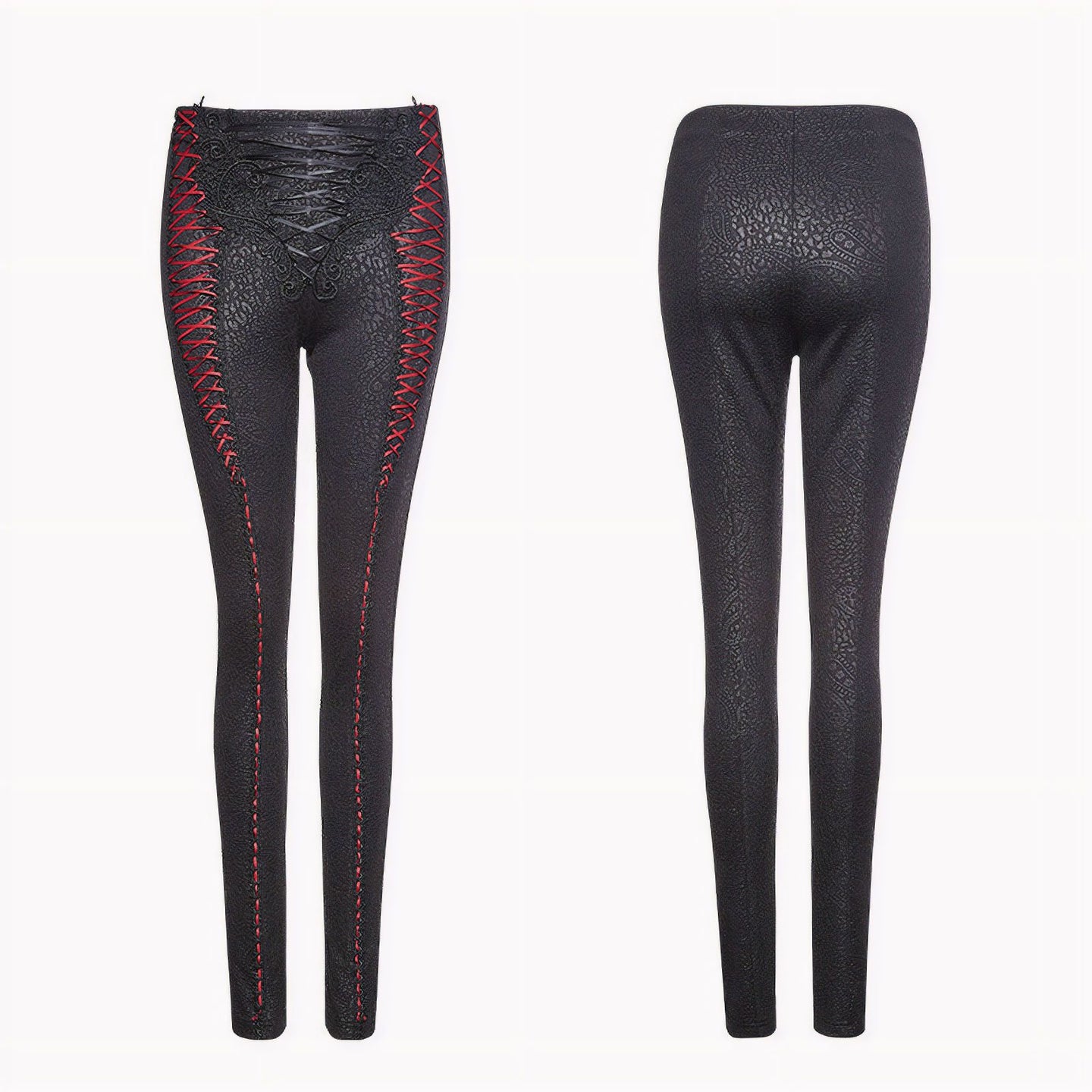 Miss You Legging Zwart/Rood K-291BR