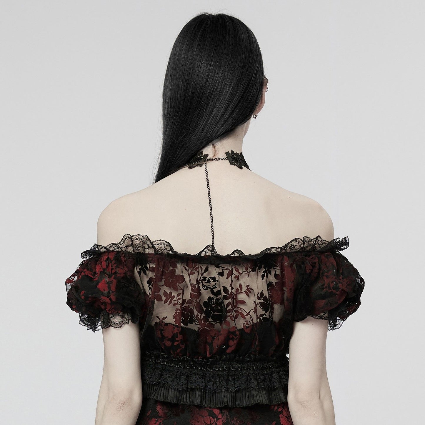 Full of Hope Top Zwart - Rood
