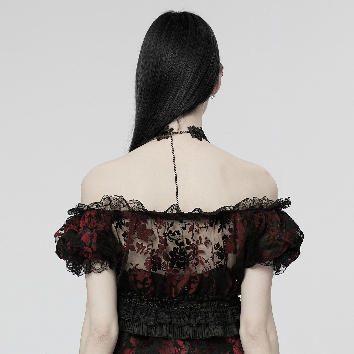 Full of Hope Top Zwart - Rood