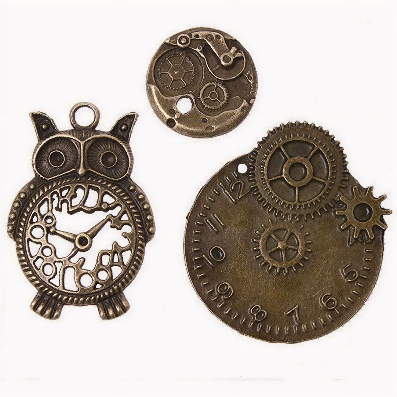 Assorted Steampunk Charms Clock Faces