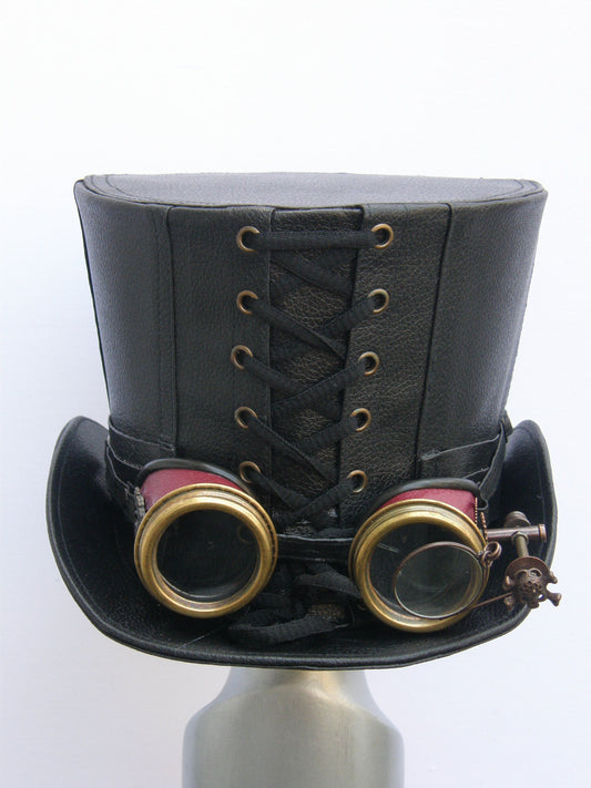 Top Hat Leatherlook & Red Goggles