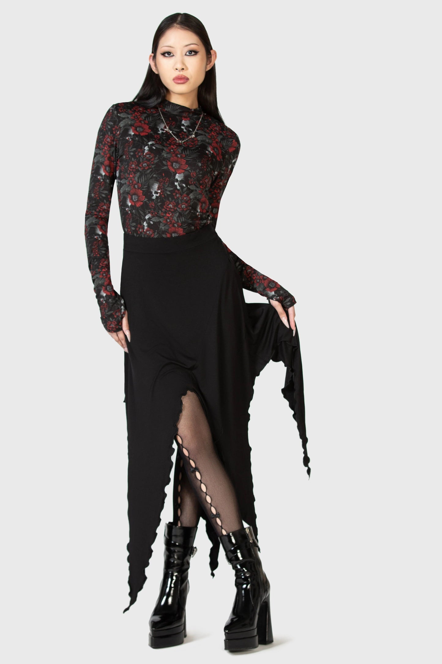 Killstar Creeping Willow Midi Skirt