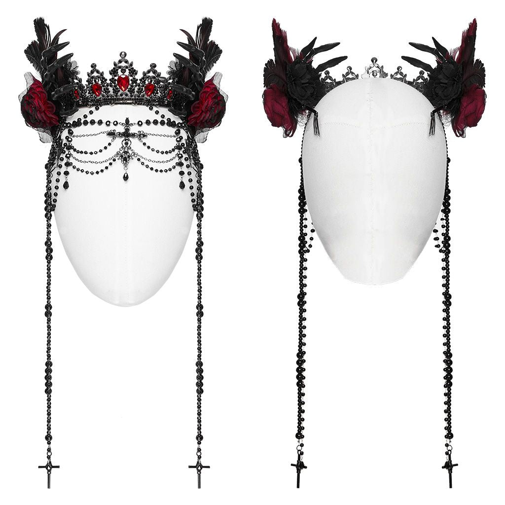 Wicked Tiara Crown Black - Red