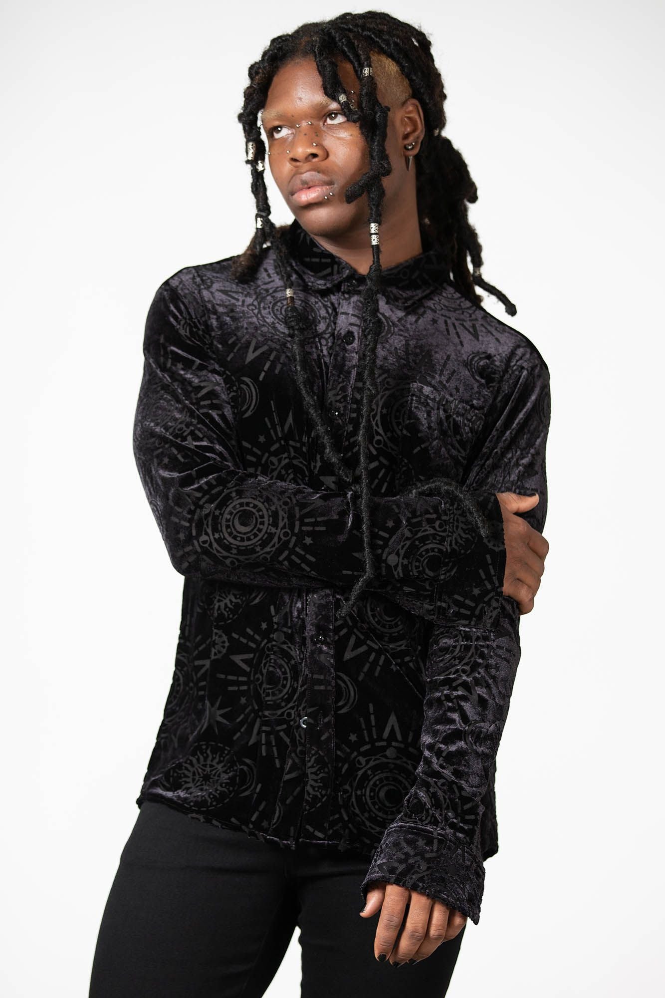 Killstar Alchemight Burnout Button-Up Shirt