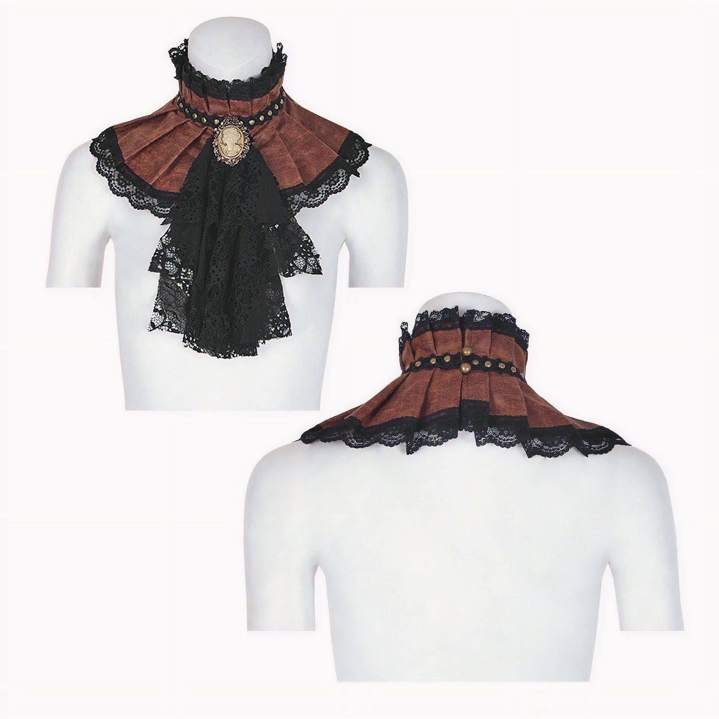 Silence Halsband - Jabot Bruin-Zwart