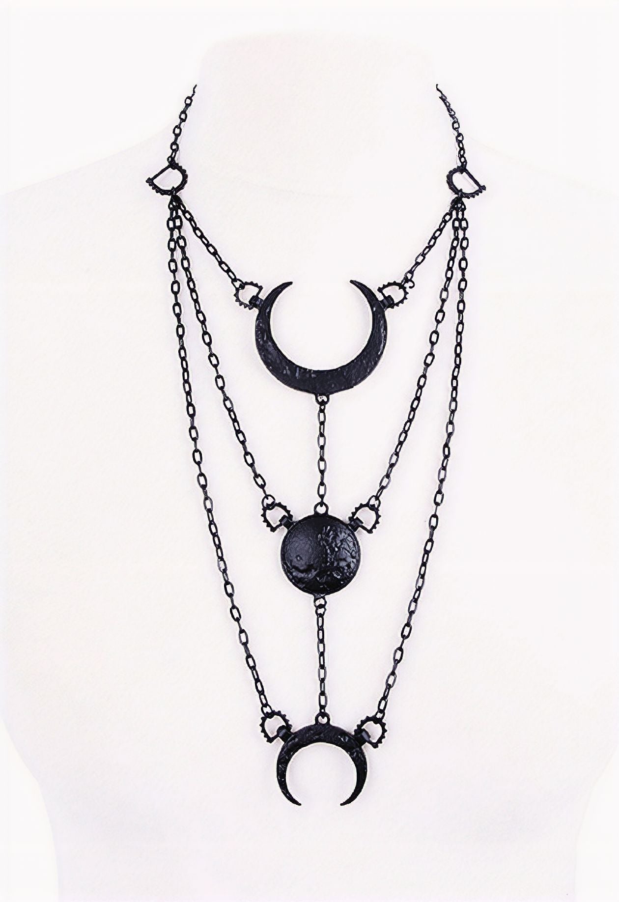 Moon Phases Black Halsketting