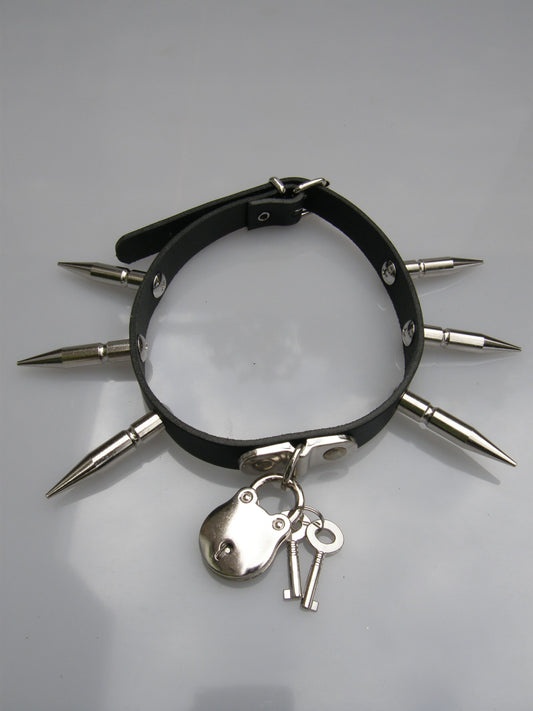 Halsband Large Spike & Padlock