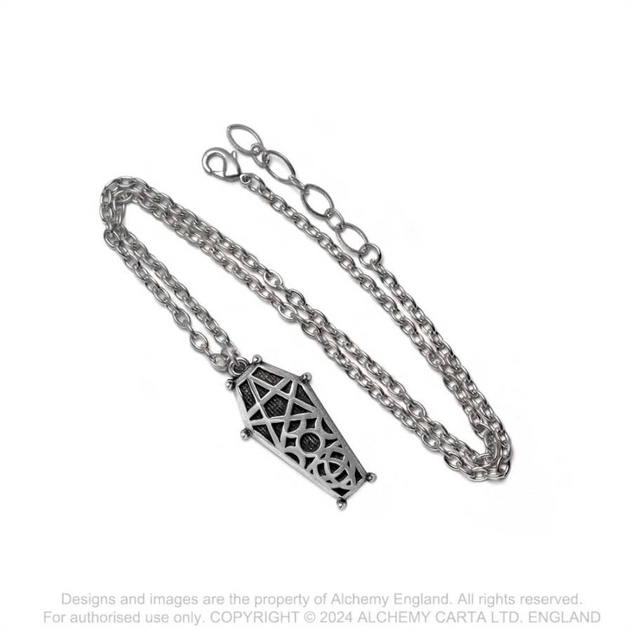 Hex Coffin Pendant Necklace