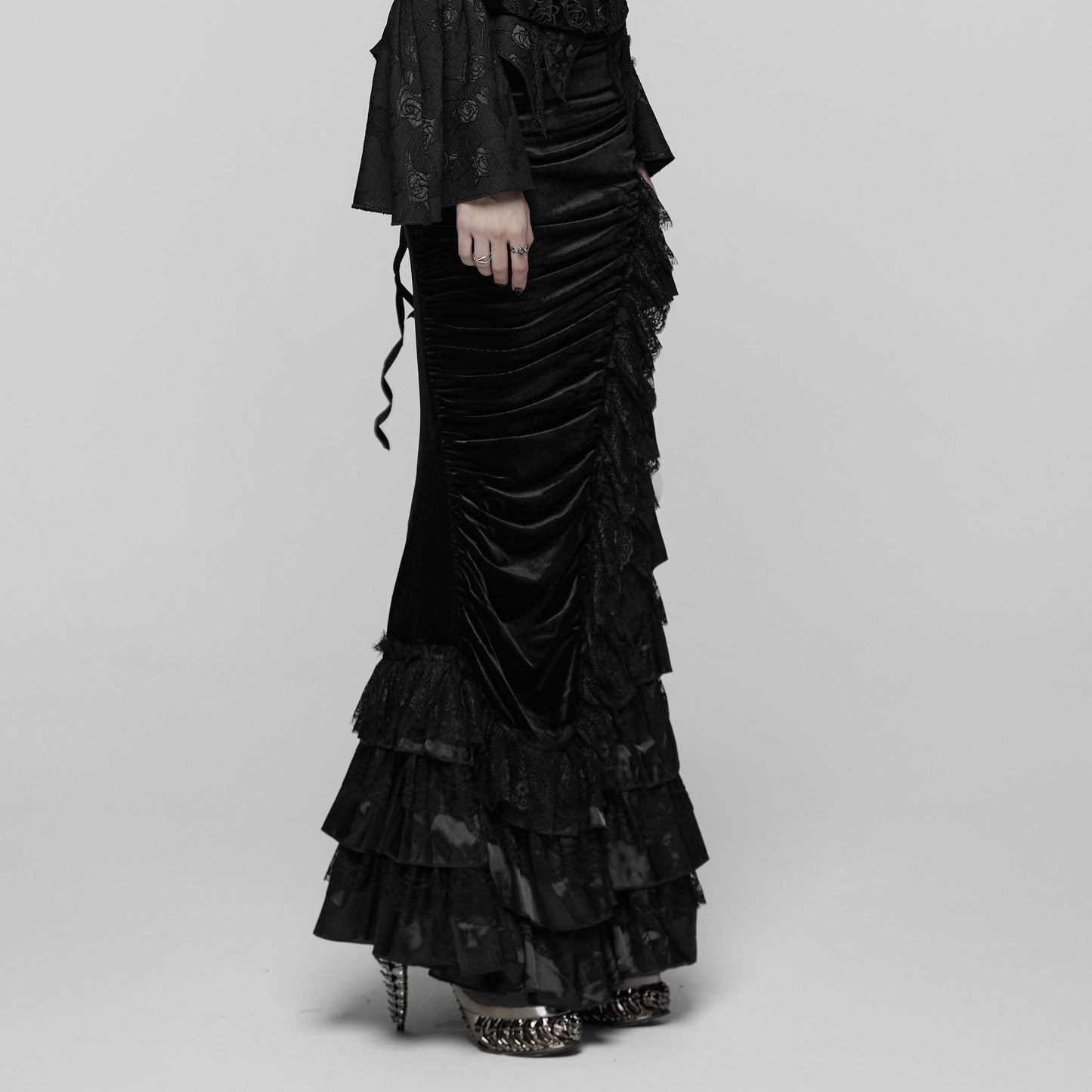 Broken Promise Maxi Rok Zwart