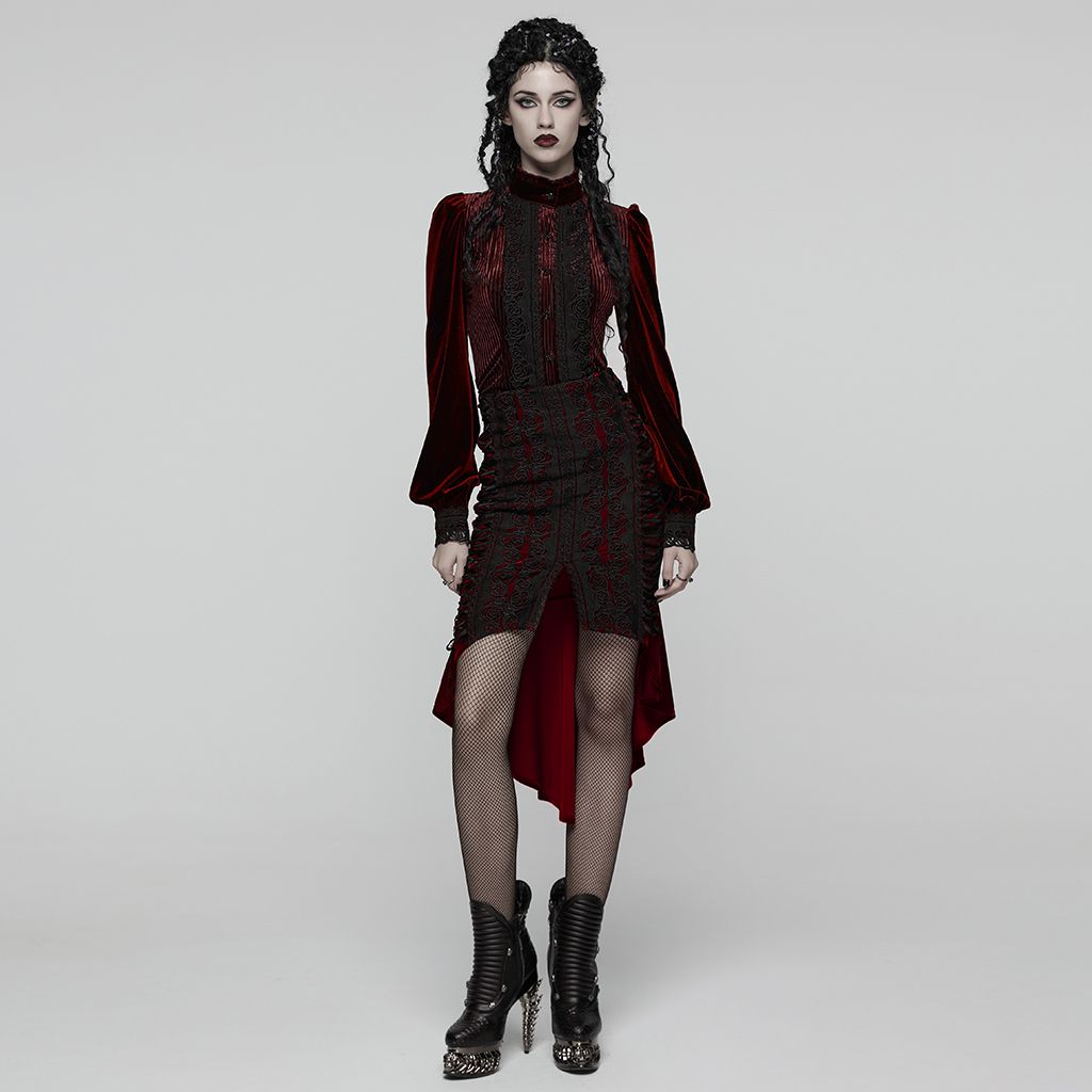 Punk Rave Hold Me Rok Rood - Zwart