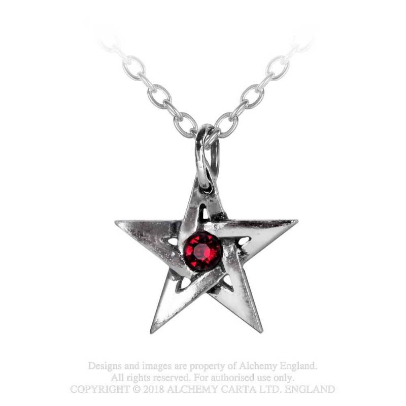 Crystal Pentagram Pendant - Necklace
