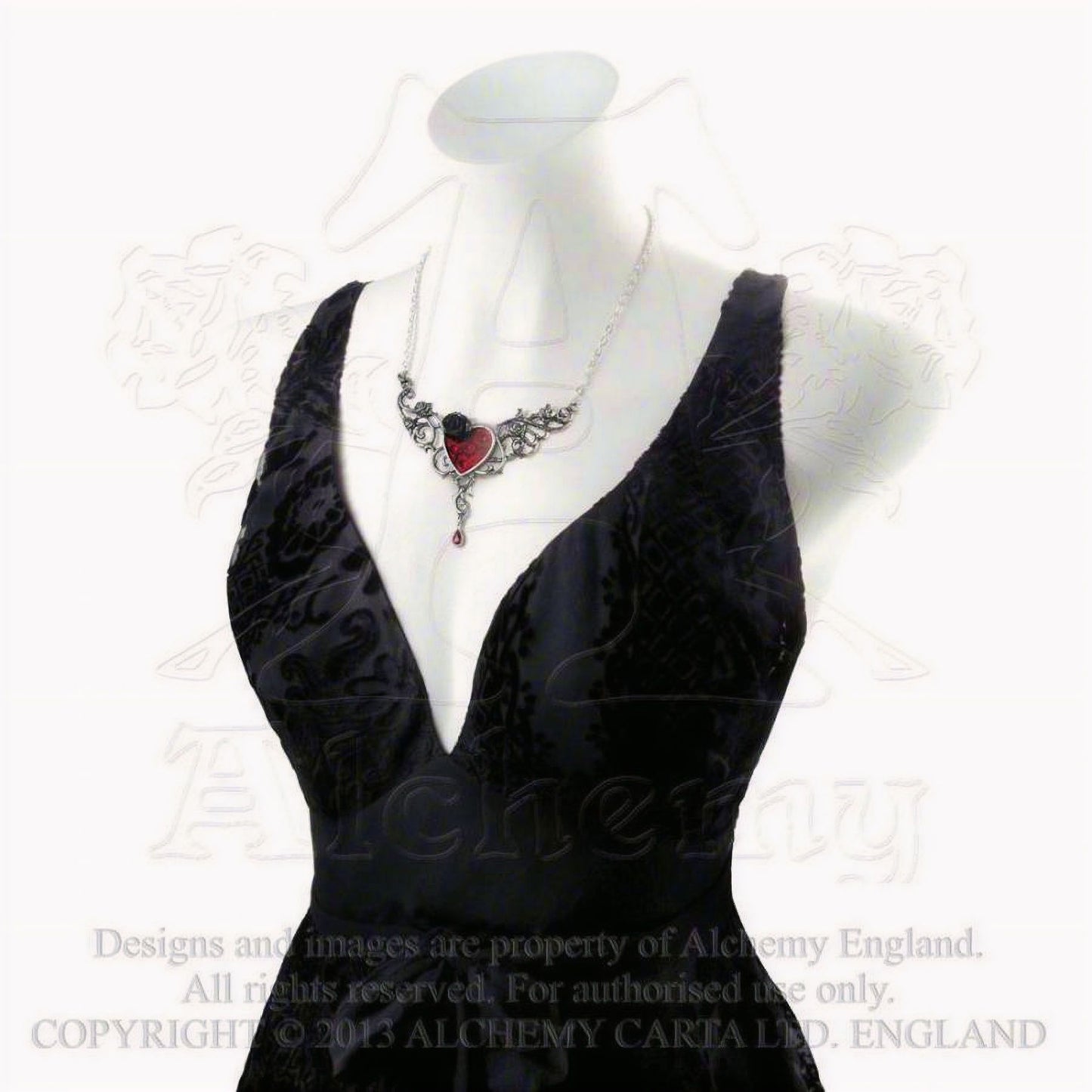 The Blood Rose Heart Halsketting