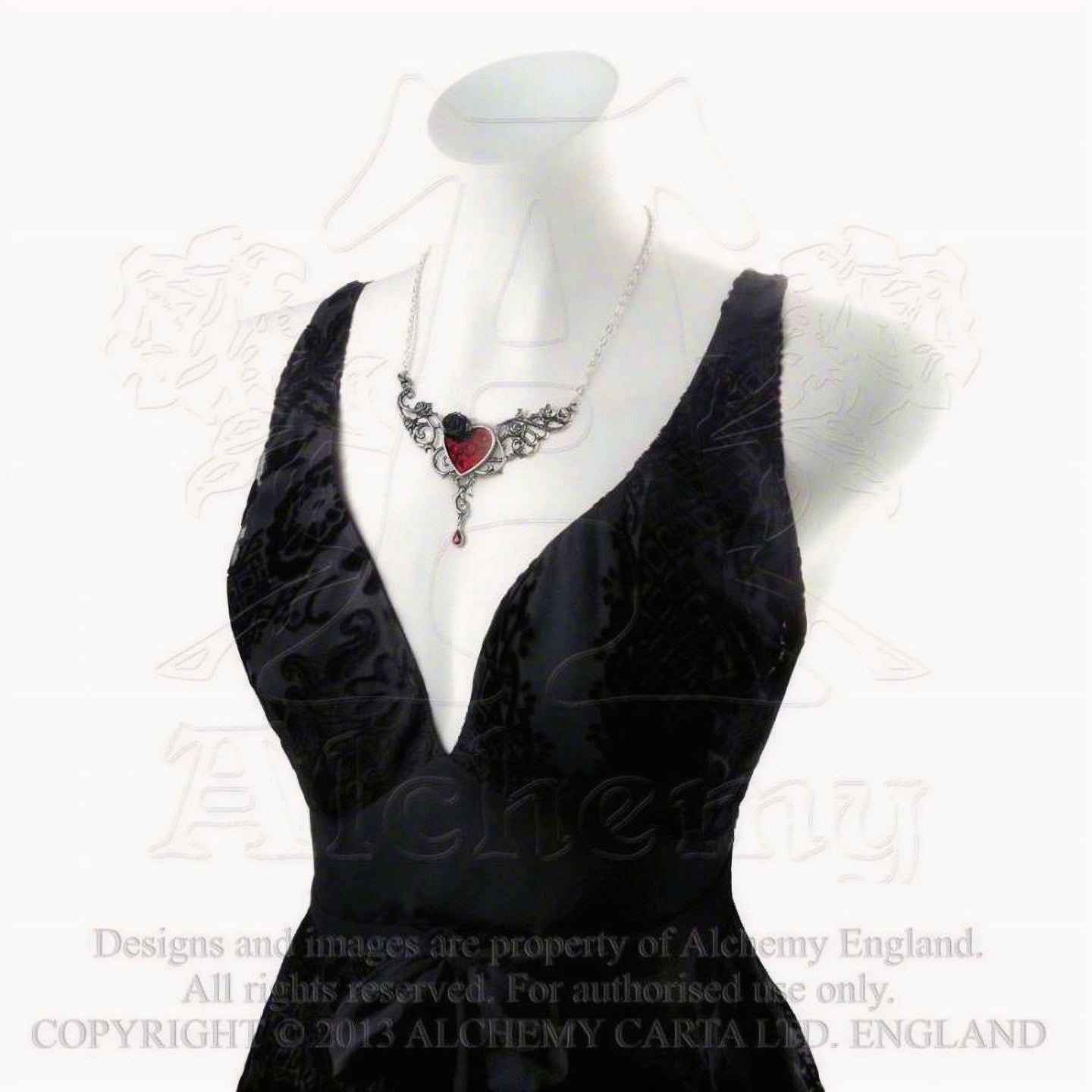 The Blood Rose Heart Halsketting