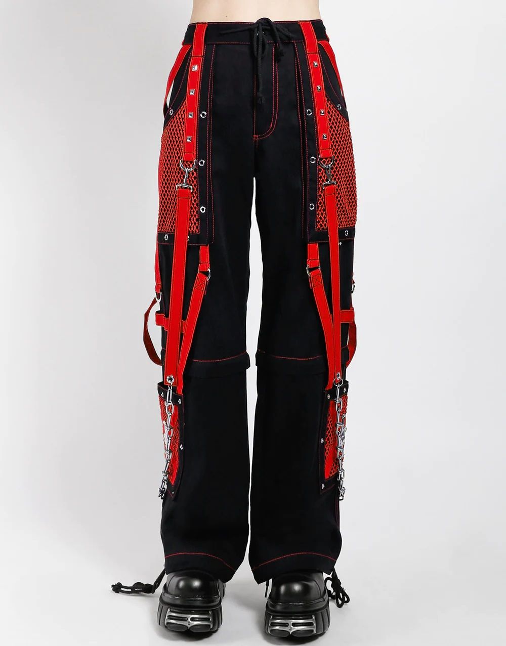 Symbol Zip Off Broek Zwart - Rood
