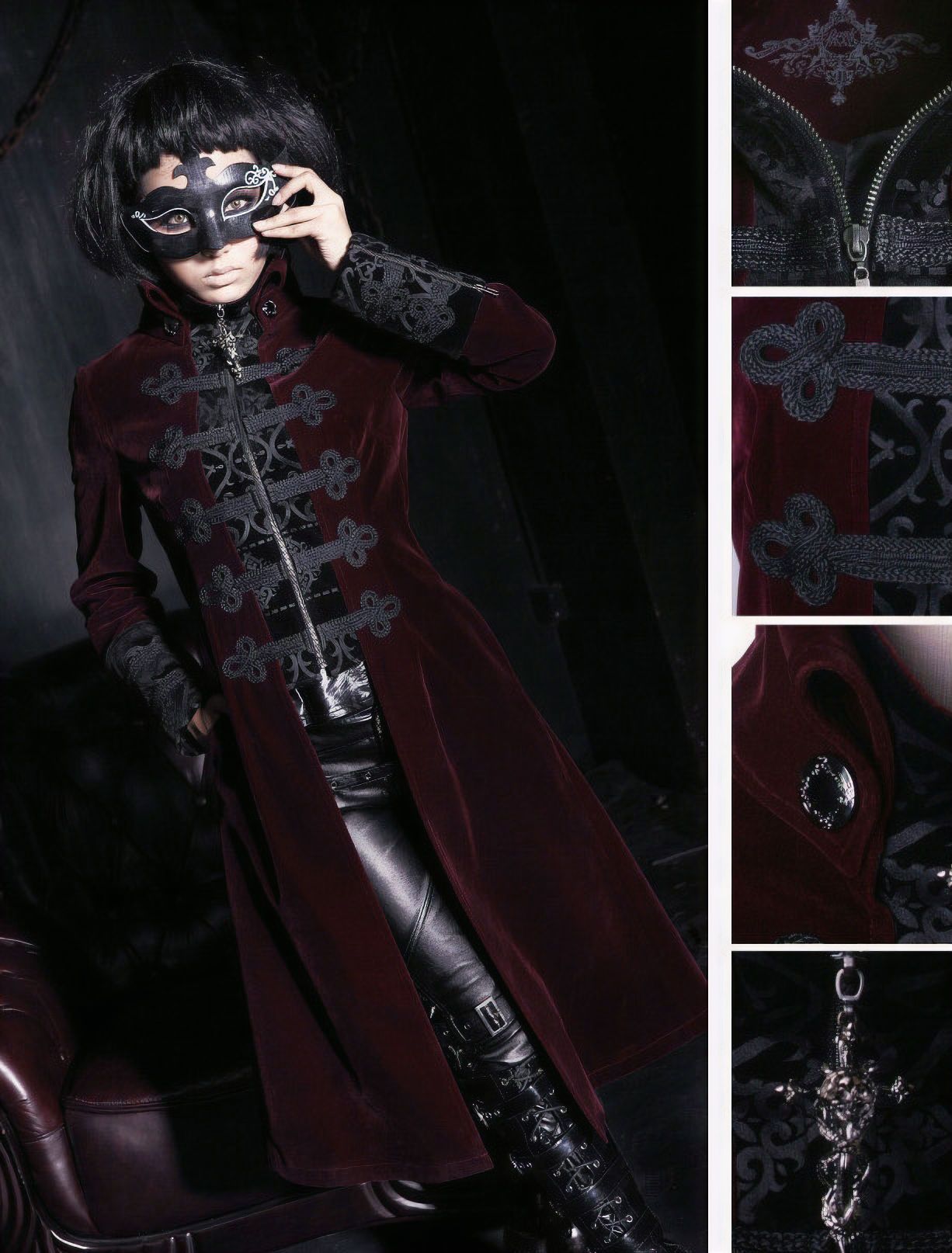 Ladies Court Coat Burgundy Wine Red