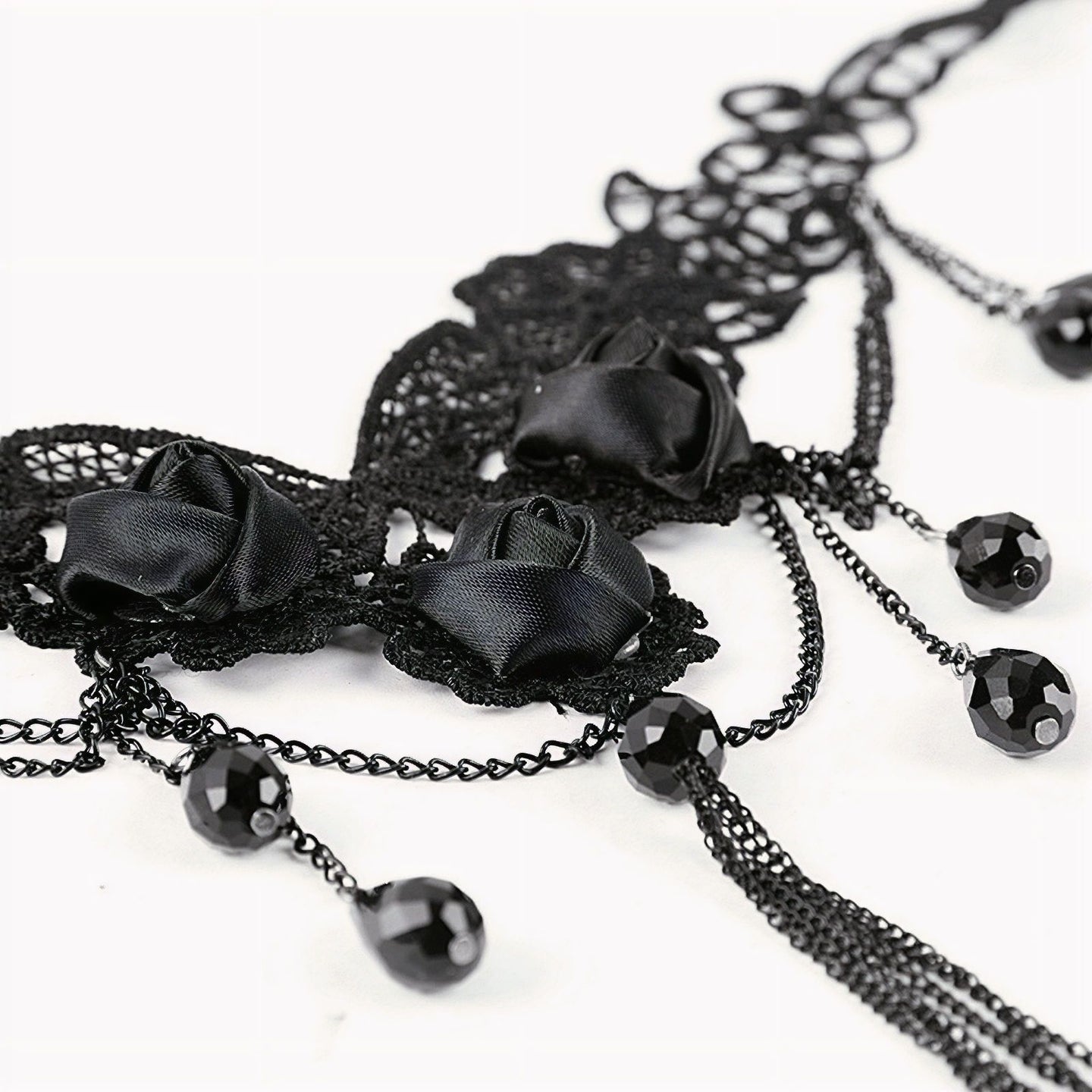Punk Rave Black Roses Collier