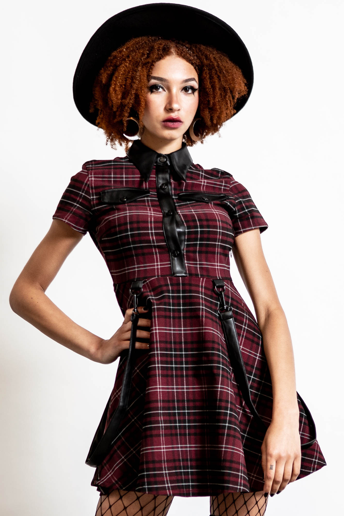 Killstar Menace Jurk Blood Tartan