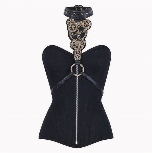 Corset Gear Cogs Zwart