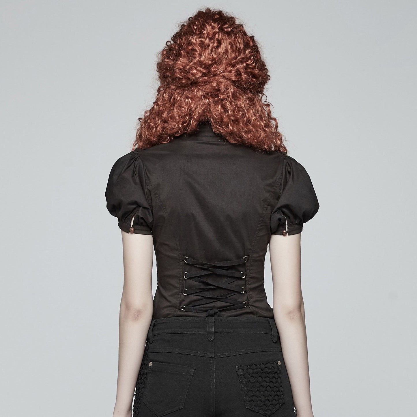 Punk Rave Passing Time Blouse Zwart