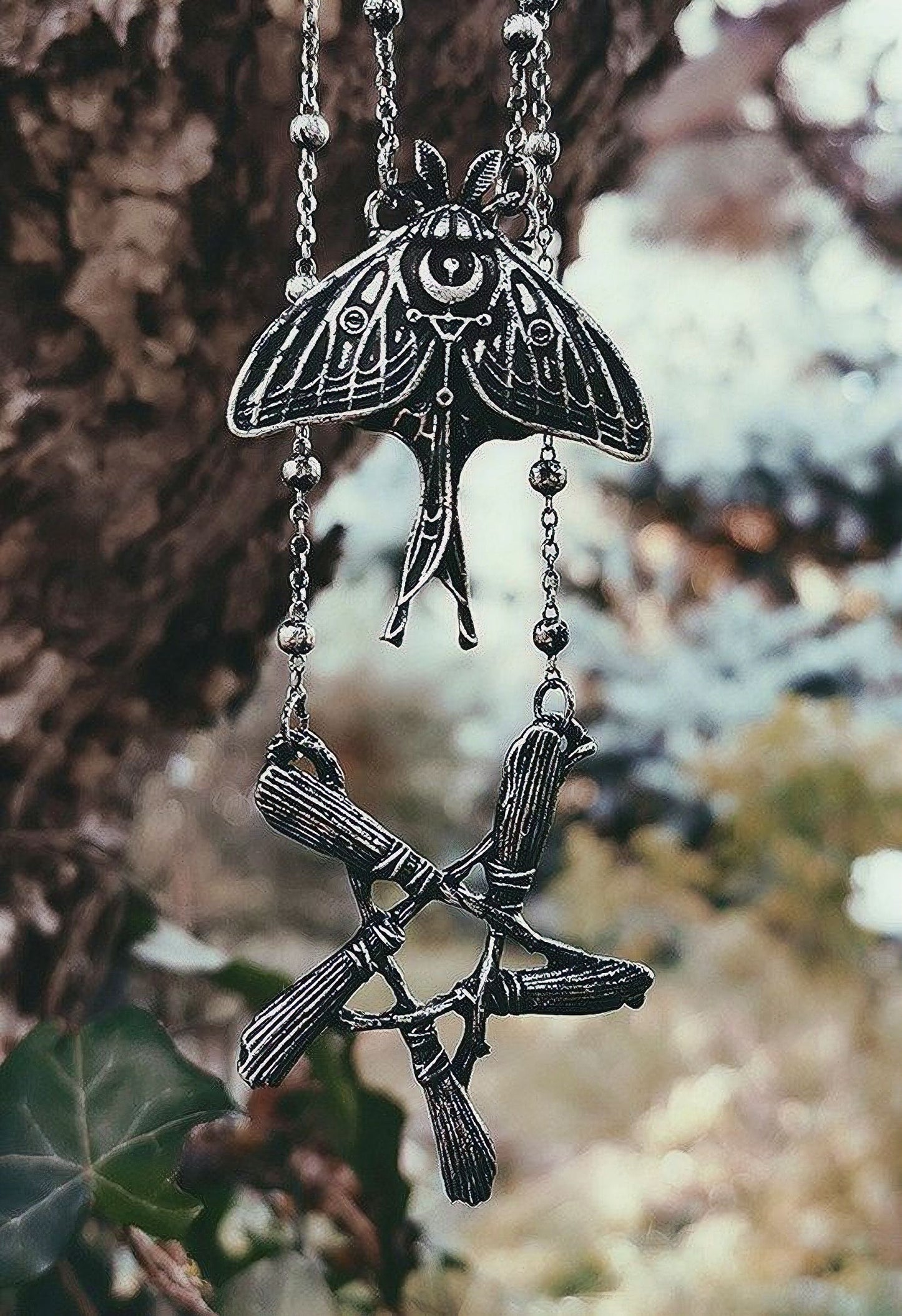 Broom Pentagram Hanger - Halsketting