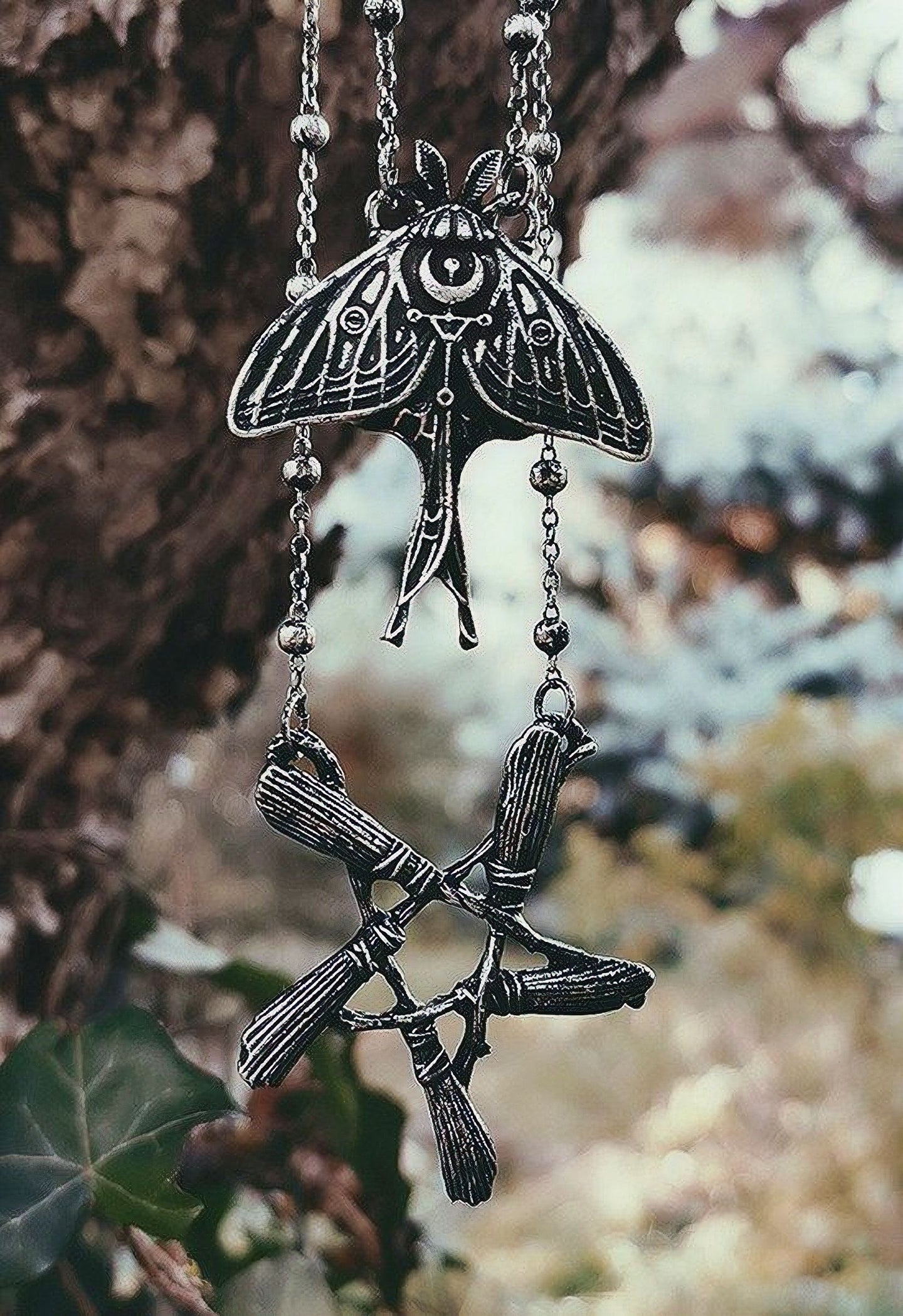 Broom Pentagram Hanger - Halsketting