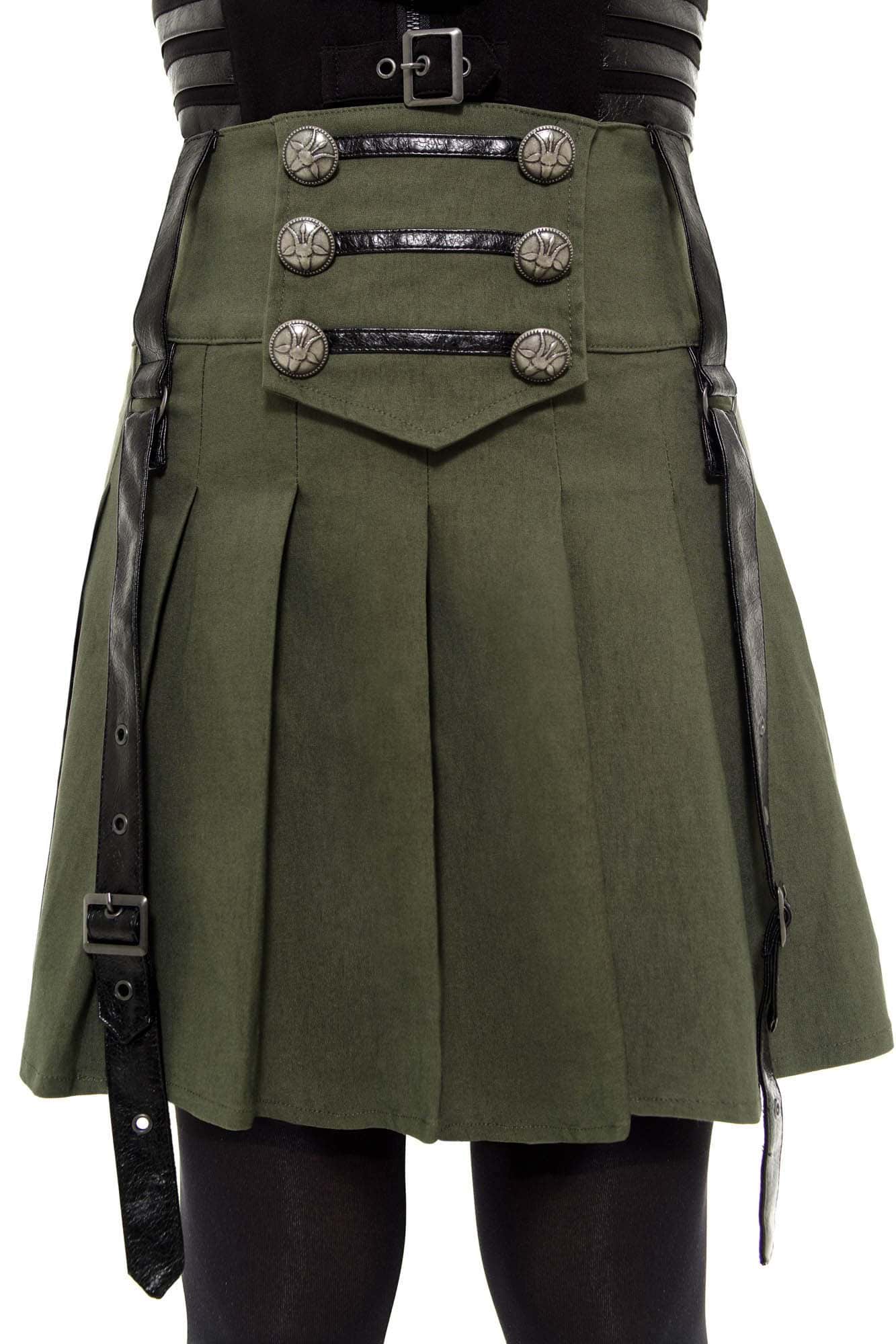 Killstar Dark Academy Minirok Khaki