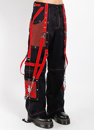 Symbol Zip Off Broek Zwart - Rood