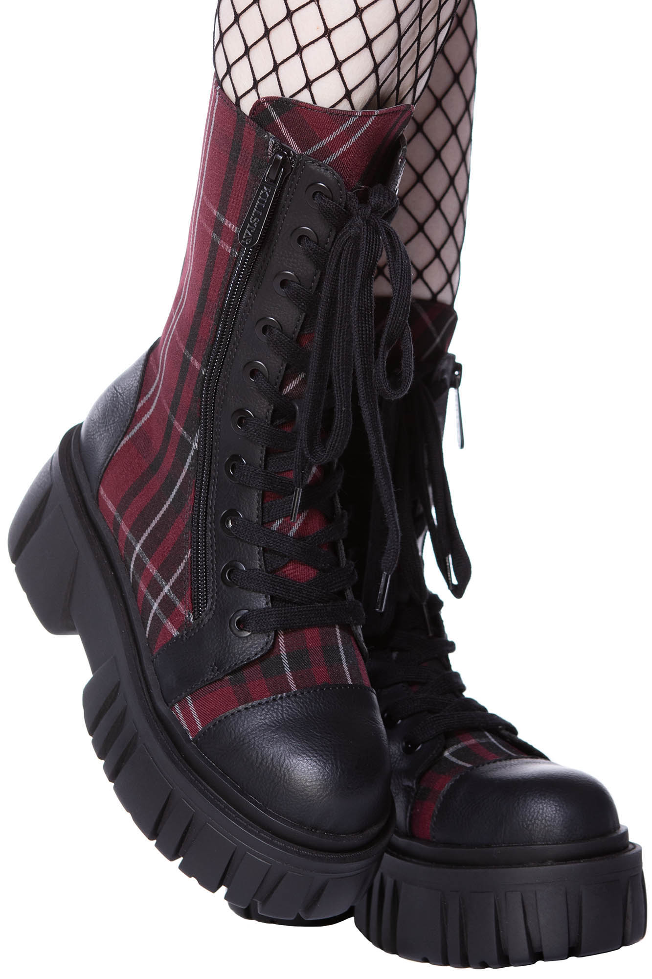 Killstar Kick the Bucket Laarzen Blood Tartan