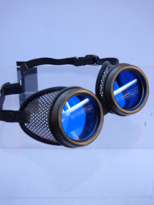 Mesh Goggles Gunmetal - Blue Lenses