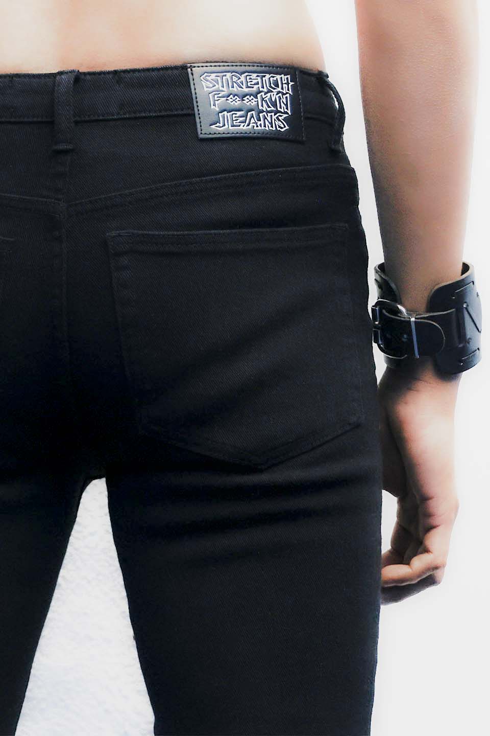 THE 301-G SKINNY BLACK STRETCH FxxK'N JEANS